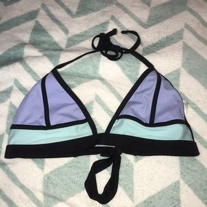 blue, teal and black cute bathing suit top